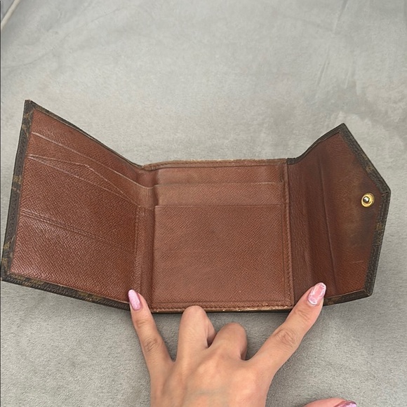 Louis Vuitton Brown Monogram Wallet with Gold Button - Picture 4 of 7